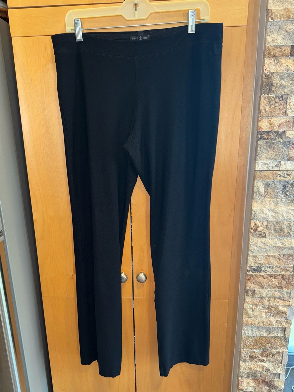 Black Stretch Crepe Eileen Fisher Pants
